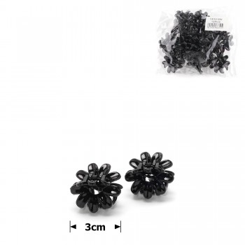 Набор заколок-крабов глянцевых чёрных (3217)