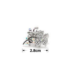 Заколка-краб для волосся з металу зі стразами 2.8см (13989)