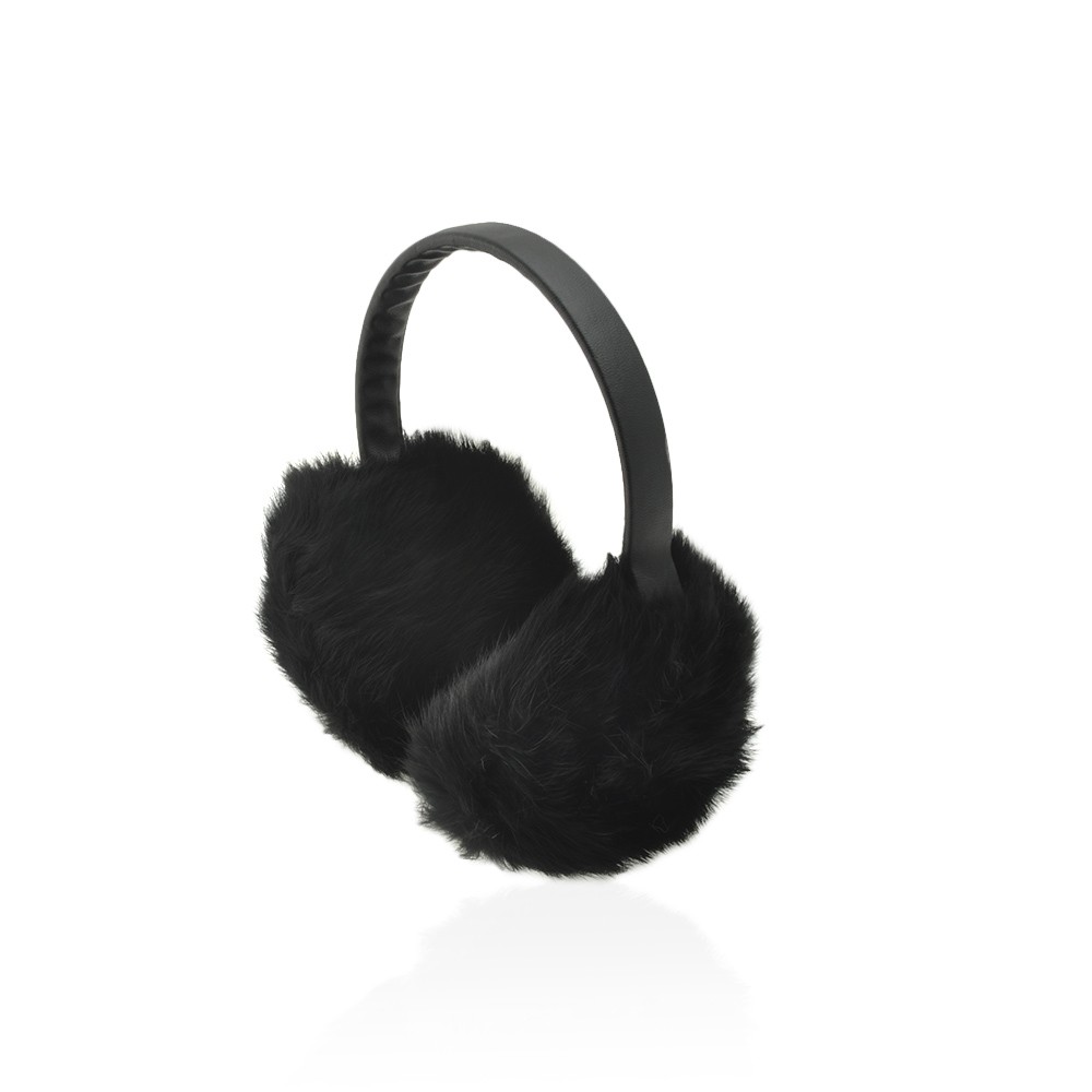 Теплі хутряні навушники з шкіряним обручем (6700) 2