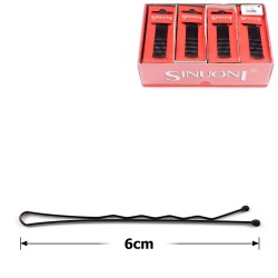 Набор заколок-невидимок волнистые 6см чёрные (396)