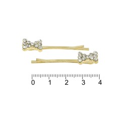 Набір заколок-невидимок зі стразами 4см золотисті (11747)