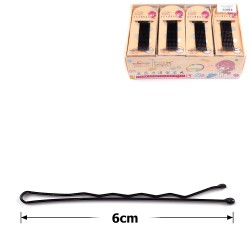 Набір заколок-невидимок 6см товсті хвилясті чорні (11971)