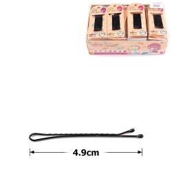 Набір заколок-невидимок 4.9см товсті ребристі чорні (12116)