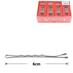 Набір заколок-невидимок хвилясті 6см сріблясті (14180)