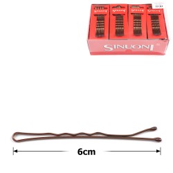 Набір заколок-невидимок хвилясті 6см коричневі (14181)