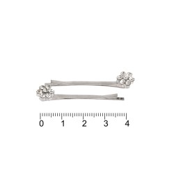 Набір заколок-невидимок зі стразами 4см сріблясті (15010)