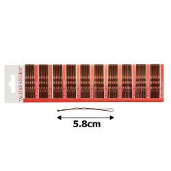 Набор заколок-невидимок ALEKSANDRA 5.8см коричневый (15432)