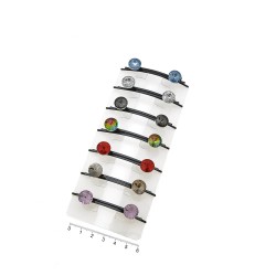 Набор заколок-невидимок для волос со стразами 6см (7015)