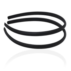 Набір обручів заготовок в атласній стрічці 0.9см чорний (12646)