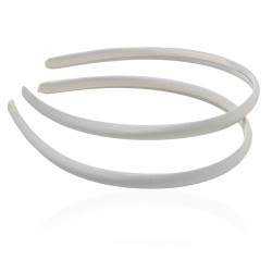 Набор обручей заготовок в атласной ленте 0.9см бежевый (12648)