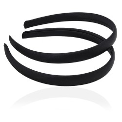 Набір обручів заготовок в атласній стрічці 1.5см чорний (12654)