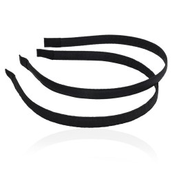 Набор обручей заготовок с атласной лентой 1см черный (12662)