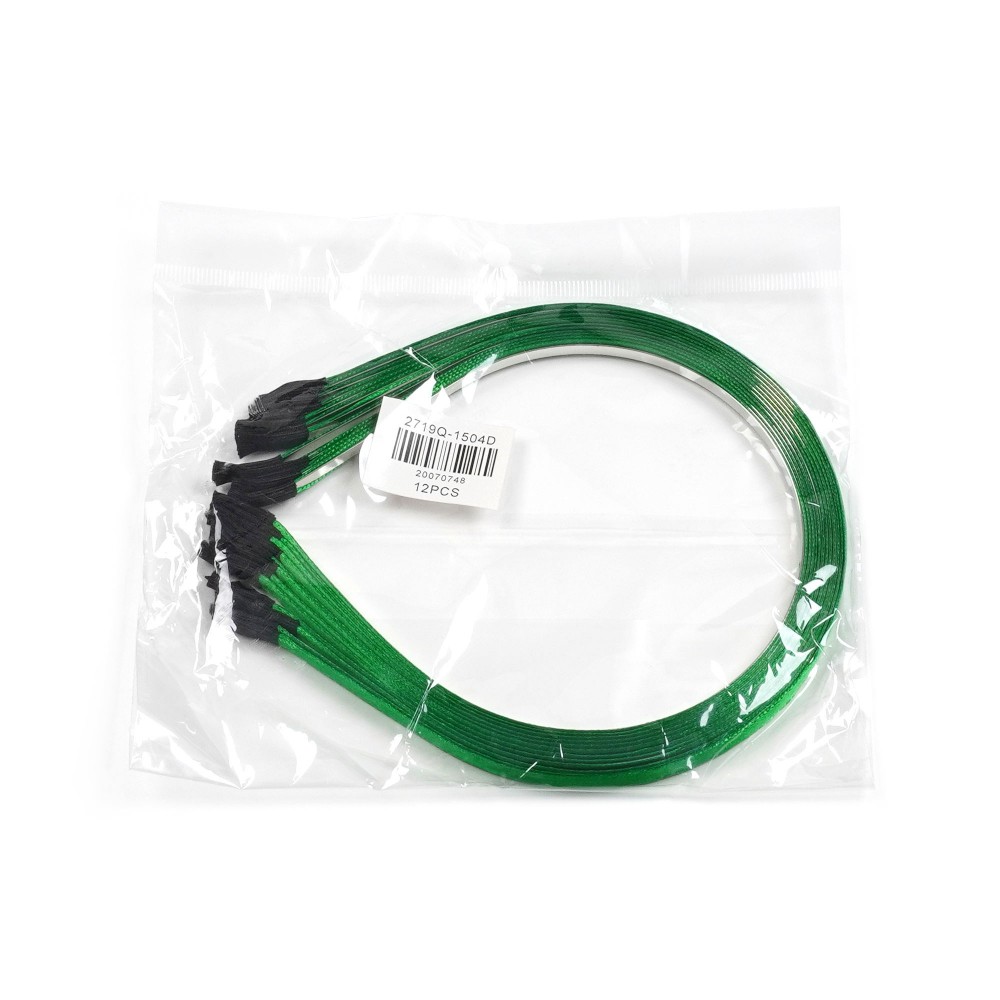 Набір обручів заготовок з атласною стрічкою 0.7см зелений (12670) 2