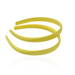 Набір обручів заготовок з атласною стрічкою 1.5см жовтий (13266)