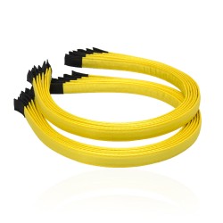 Набір обручів заготовок з атласною стрічкою 1см жовтий (13276)