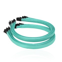 Набір обручів заготовок з атласною стрічкою 1см бірюзовий (13278)