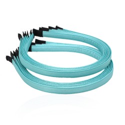 Набір обручів заготовок з атласною стрічкою 1см бірюзовий (13279)