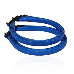 Набір обручів заготовок з атласною стрічкою 1см синій (13280)