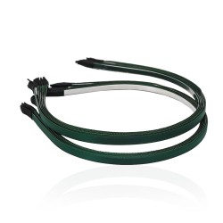 Набір обручів заготовок з атласною стрічкою 0.7см зелений (13286)