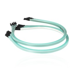 Набір обручів заготовок з атласною стрічкою 0.7см бірюзовий (13288)