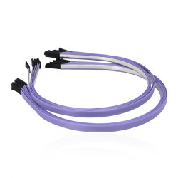 Набір обручів заготовок з атласною стрічкою 0.7см фіолетовий (13290)