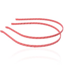 Набор обручей заготовок с атласной лентой 0.5см коралловый (13297)