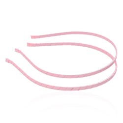 Набір обручів заготовок з атласною стрічкою 0.5см рожевий (13298)