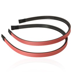 Набір обручів заготовок із репсовою стрічкою 1см кораловий (13719)