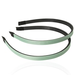 Набір обручів заготовок із репсовою стрічкою 1см зелений (13726)