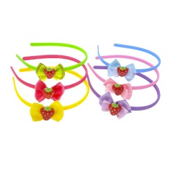 Набір дитячих обручів для волосся з прикрасою Полуниця (1547)