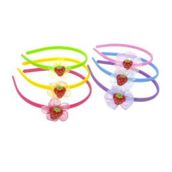 Набір дитячих обручів для волосся з прикрасою Полуниця (1560)