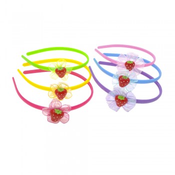 Набір дитячих обручів для волосся з прикрасою Полуниця (1560)
