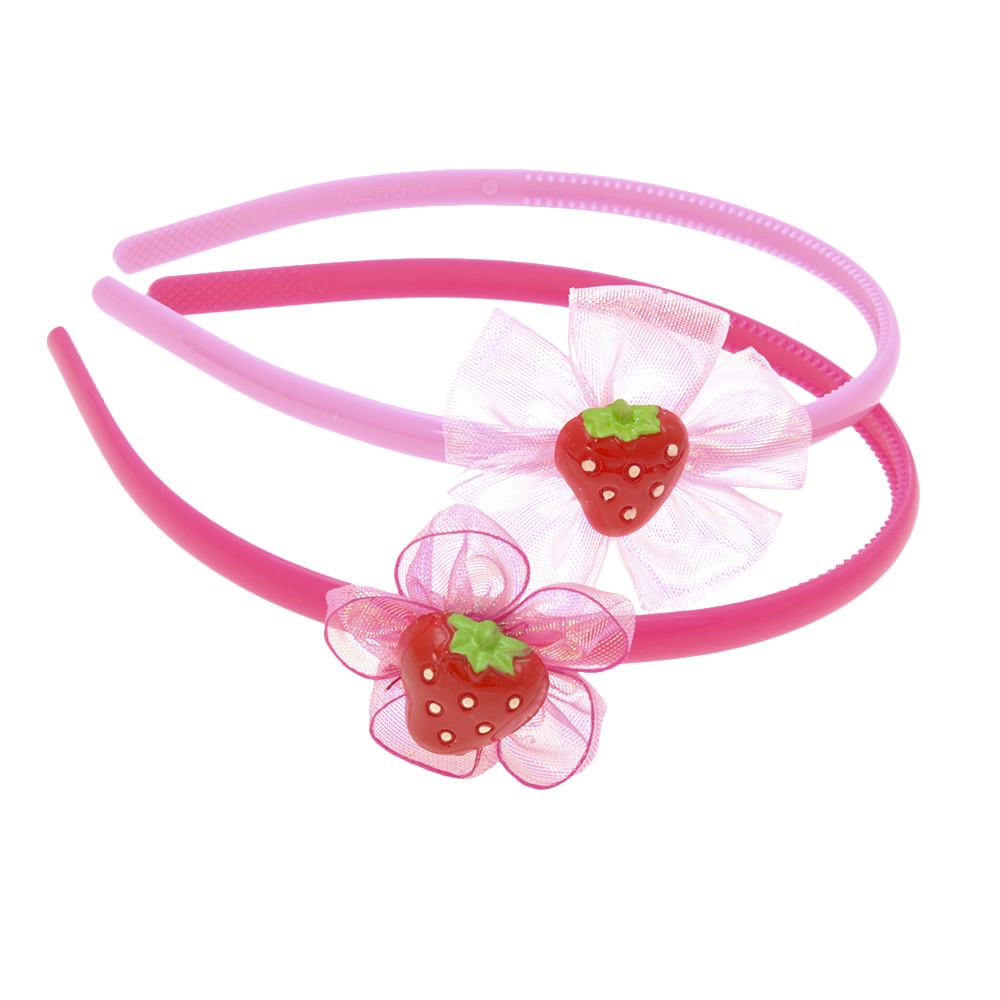 Набір дитячих обручів для волосся з прикрасою Полуниця (1560) 2