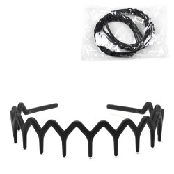 Набір обручів для волосся Гребінець великий матовий чорний (29196)