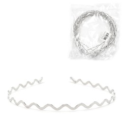 Набір обручів для волосся зигзаг металевий сріблястий (29249)