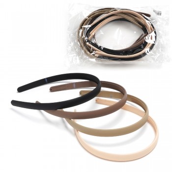 Набір обручів для волосся 1.2см матовий коричневий (31629)