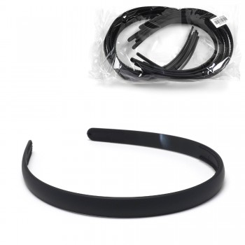 Набір обручів для волосся 1.2см матовий чорний (31630)