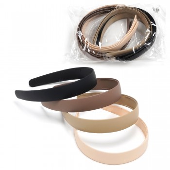 Набір обручів для волосся 2.5см матовий коричневий (31631)