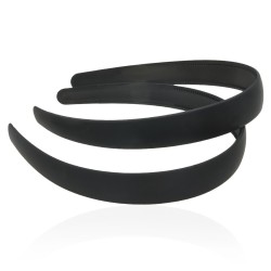Набір обручів для волосся 2.5см матовий чорний (23609)