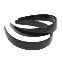 Набір обручів для волосся 2.5см глянсовий чорний (23608)