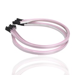 Набір обручів заготовок з атласною стрічкою 0.7см рожевий (12643)