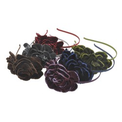 Набір обручів для волосся з велюровою квіткою (6708)