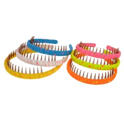 Набір обручів для волосся з гребенем та принтом горошок (8193)