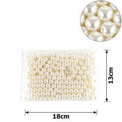 Набор жемчужных бусин 12мм 295шт 250г молочный (15771)