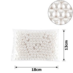 Набор жемчужных бусин 12мм 295шт 250г белый (15772)