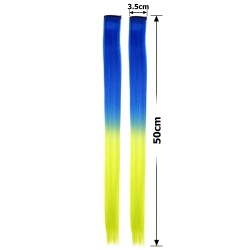 Набір пасмів-канекалонів на шпильці 50см синьо-жовті (25785)