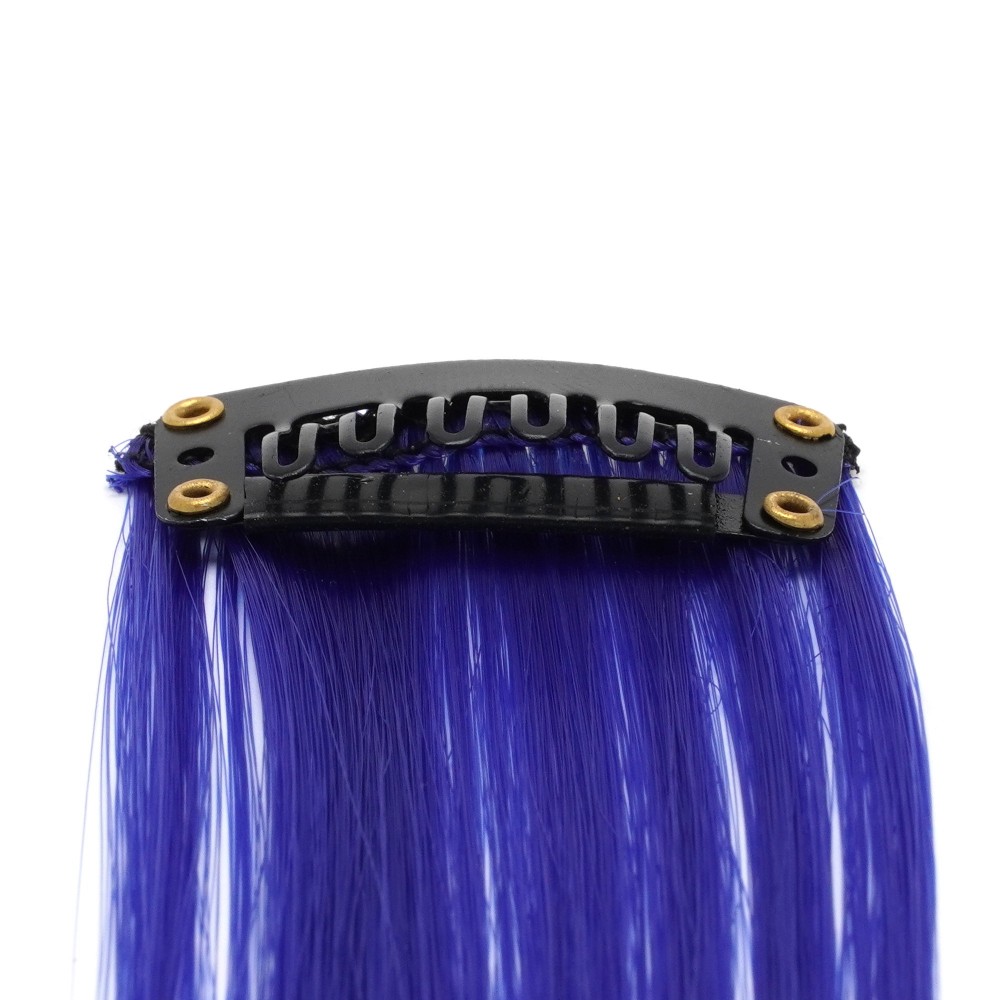 Пряди волос однотонные синие+жёлтые 12шт 50см 25786 5