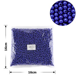 Набор жемчужных бусин 6мм 2500шт 250г синий (25819)