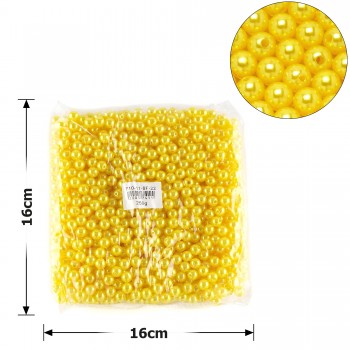 Набір перлинних намистин 8мм 1000шт 250г жовтий (25824)