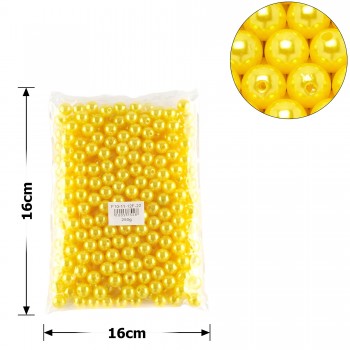 Набор жемчужных бусин 12мм 295шт 250г желтый (25838)